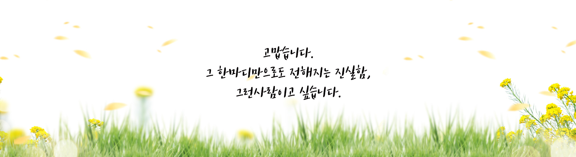 고맙습니다. 그 한마디만으로도 전해지는 진실함, 그런사람이고 싶습니다.